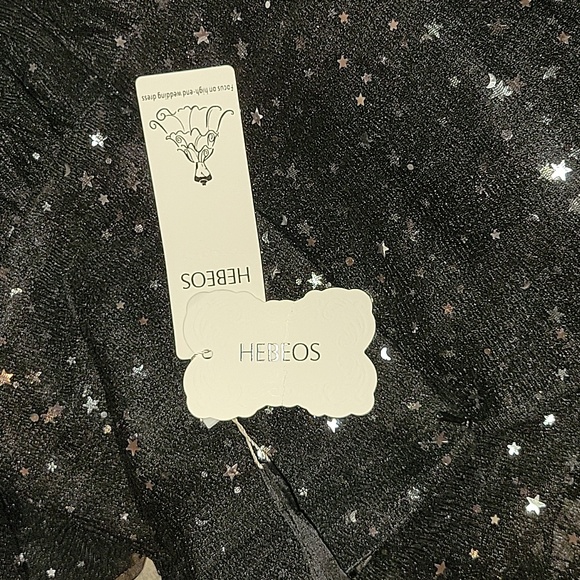 NWT | Hebeos Princess Sheer Sleeve Star Detailed Dress | See Measurements - Picture 9 of 13